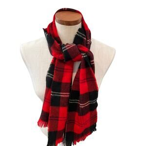 Locharron for Tartan Shops Red Plaid Scottish Wool Scarf